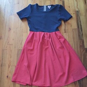 Lularoe Amelia size M Slate Blue/Coral